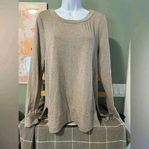 Soma Women's Beige Ultra Soft Crewneck Lounge Pullover Sweatshirt Sz M